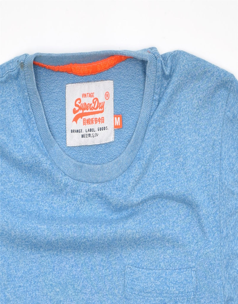 SUPERDRY Mens Graphic T-Shirt Top Medium Blue Flecked Cotton | Vintage | Thrift | Second-Hand | Used Clothing | Messina Hembry 