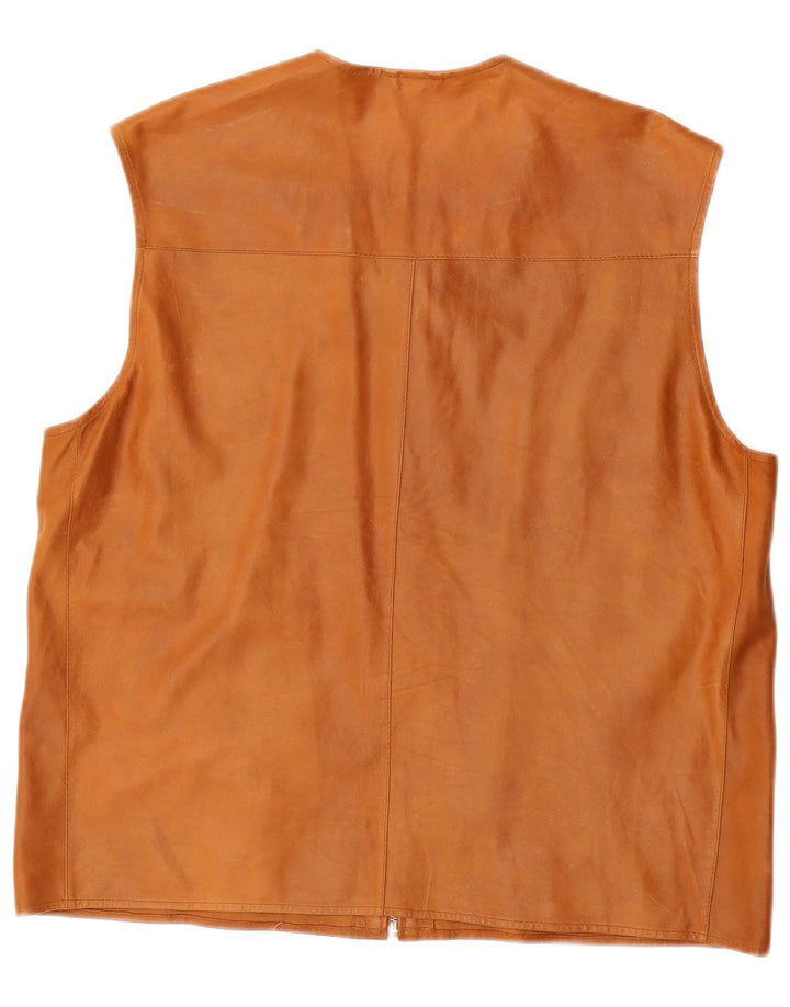 CRISTIANO DI THIENE Mens Leather Utility Gilet IT 50 Large Brown