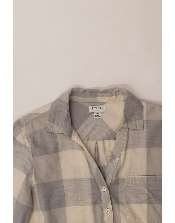 J. CREW Womens Longline Loose Fit Pullover Shirt UK 10 Small Grey Check Vintage J. Crew and Second-Hand J. Crew from Messina Hembry 