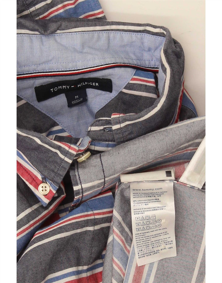 Tommy Hilfiger Mens Shirt Medium Blue Striped Cotton