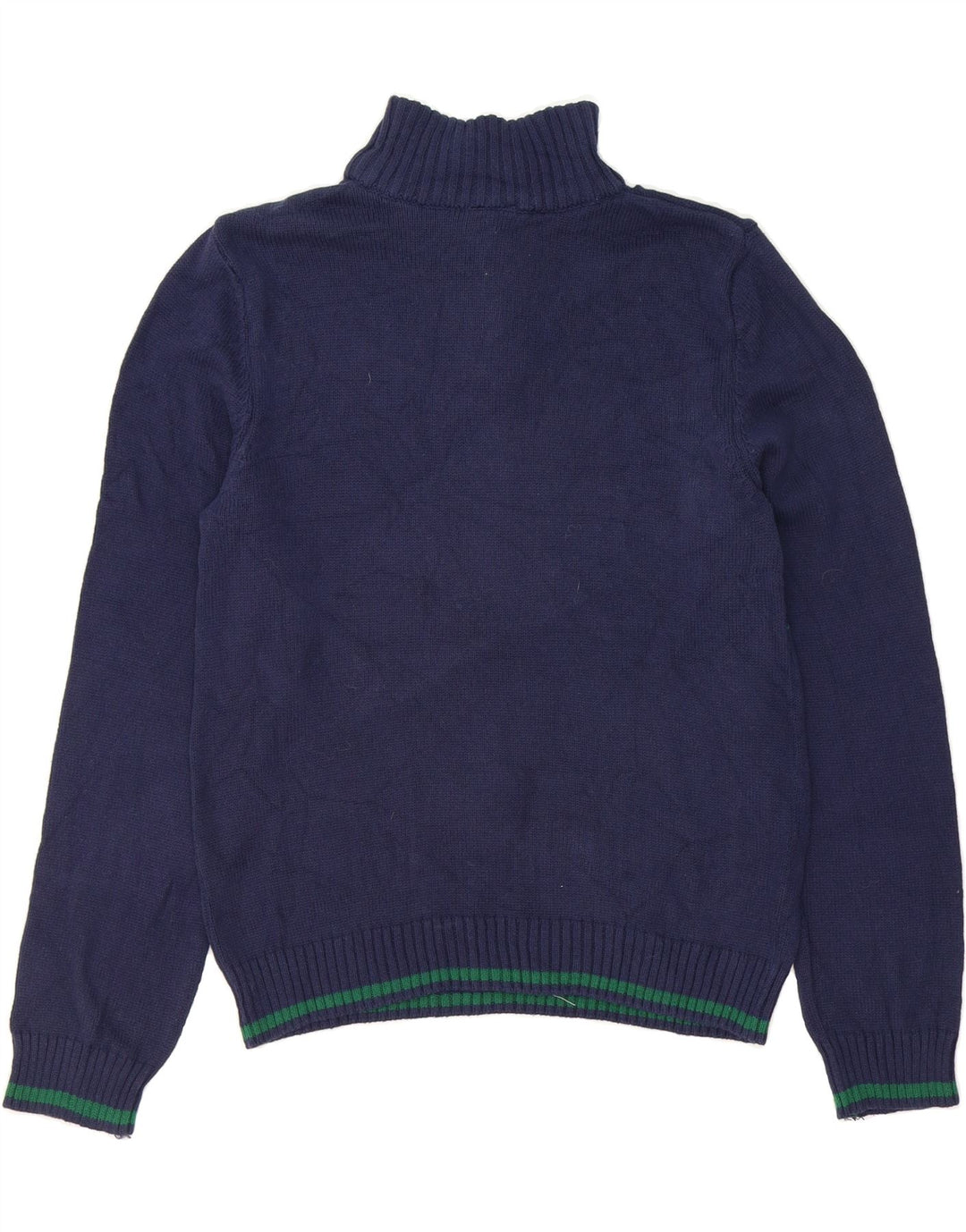 IZOD Boys Zip Neck Jumper Sweater 10-11 Years Medium Navy Blue Fair Isle Vintage Izod and Second-Hand Izod from Messina Hembry 