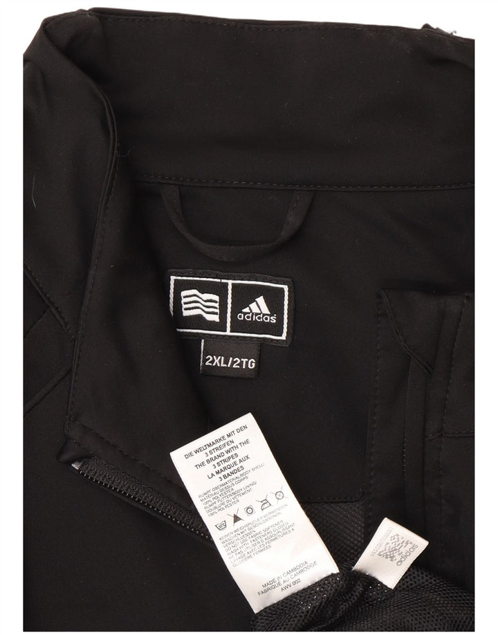 Adidas Mens Clima Proof Tracksuit Top Jacket 2XL Black Polyester