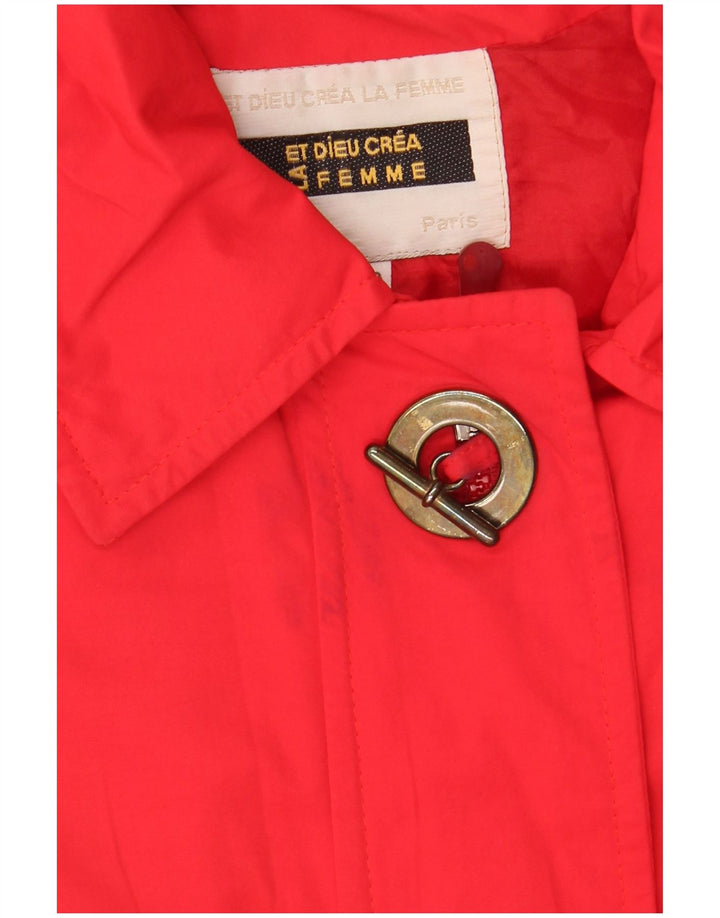 Et Dieu Crea La Femme Womens Overcoat EU 40 Medium Red Polyester