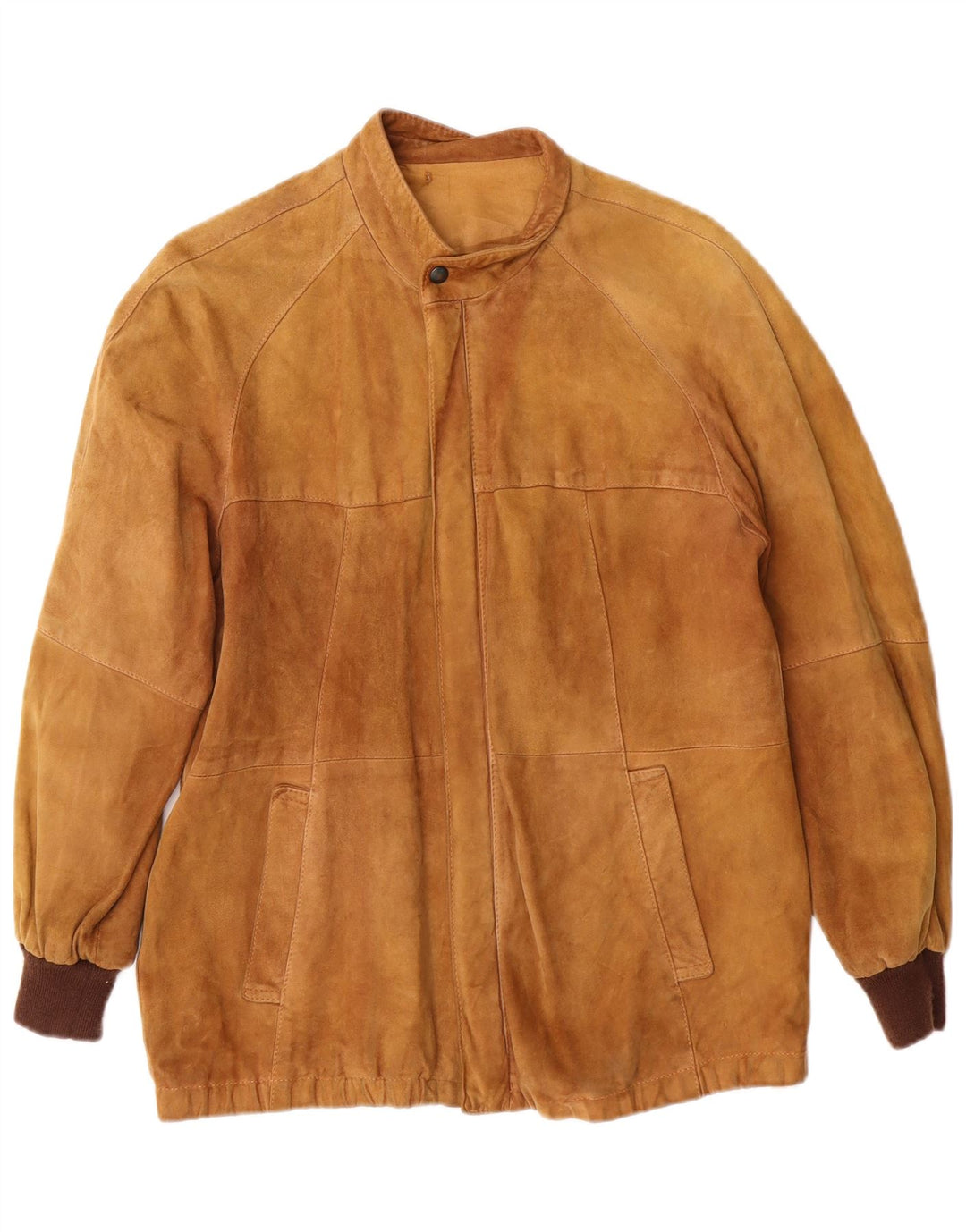 Vintage Womens Bomber Suede Jacket UK 12 Medium Brown Leather