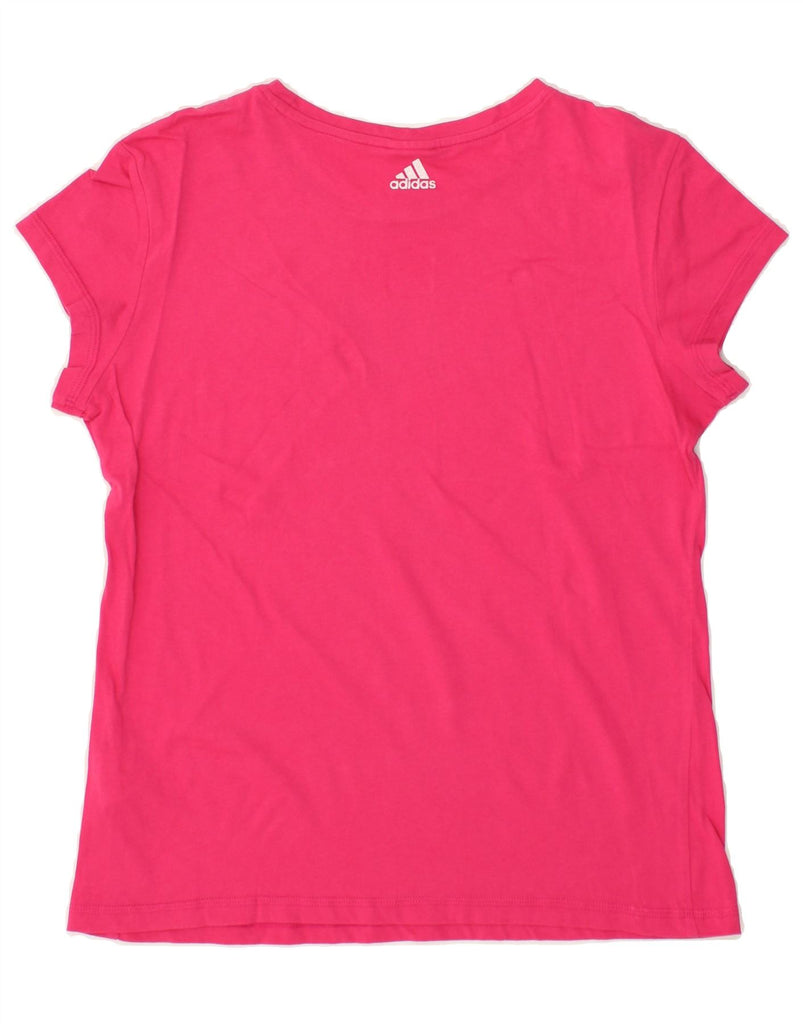 ADIDAS Womens Graphic T-Shirt Top UK 16 Large Pink Cotton | Vintage Adidas | Thrift | Second-Hand Adidas | Used Clothing | Messina Hembry 