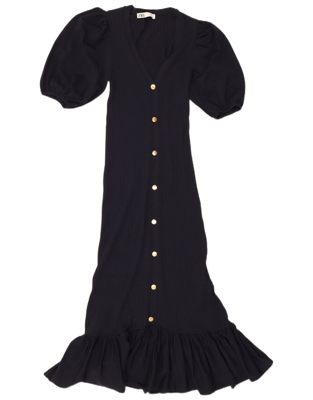 Zara Womens Maxi Dress UK 12 Medium Navy Blue Polyamide