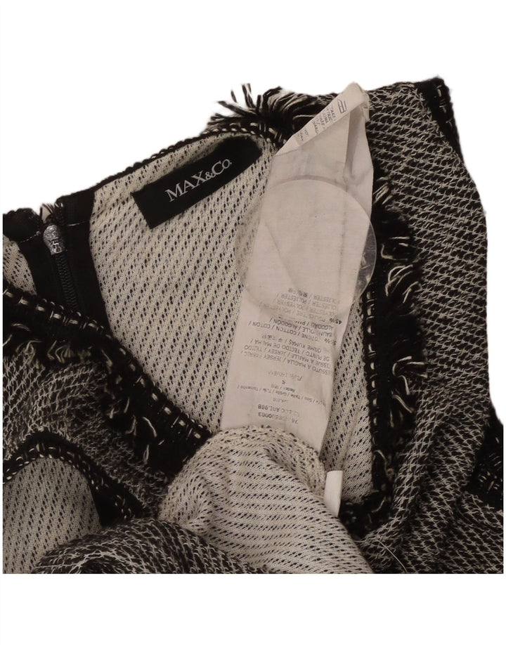 MAX & CO. Womens Sleeveless A-Line Dress UK 8 Small Black Cotton