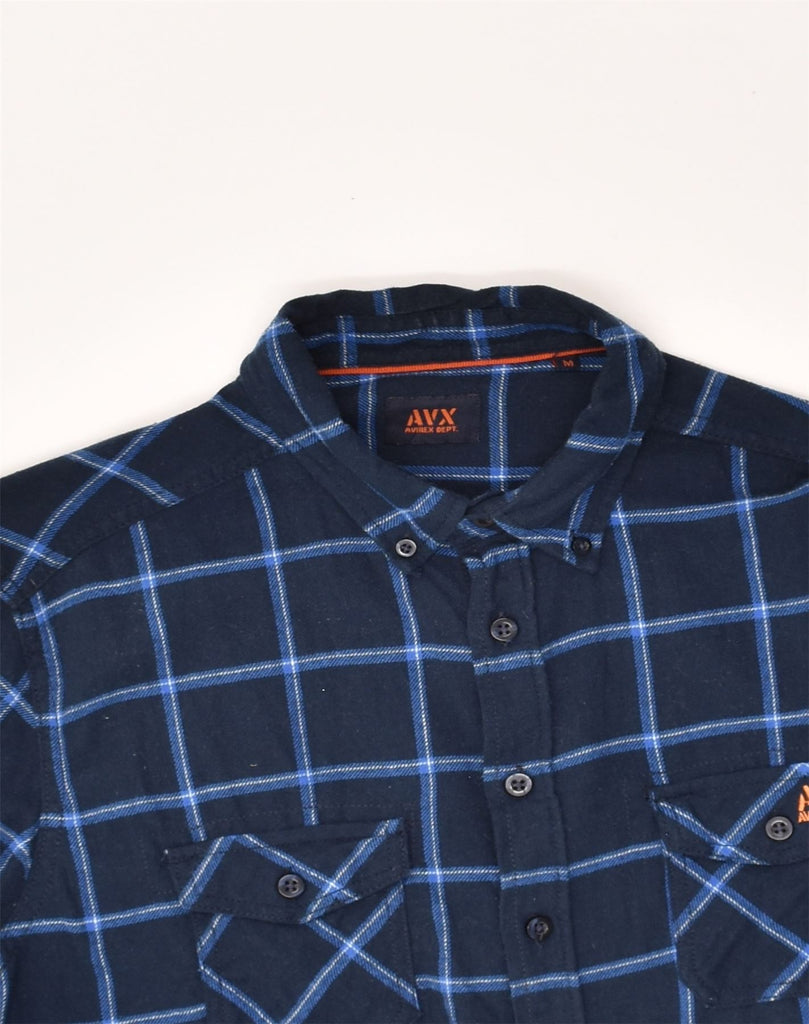 AVIREX Mens Shirt Medium Navy Blue Check Cotton | Vintage Avirex | Thrift | Second-Hand Avirex | Used Clothing | Messina Hembry 