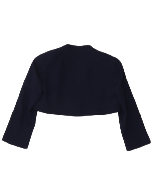 Luisa Spagnoli Womens 3/4 Sleeve Open Bolero Jacket IT 40 Small Navy Blue