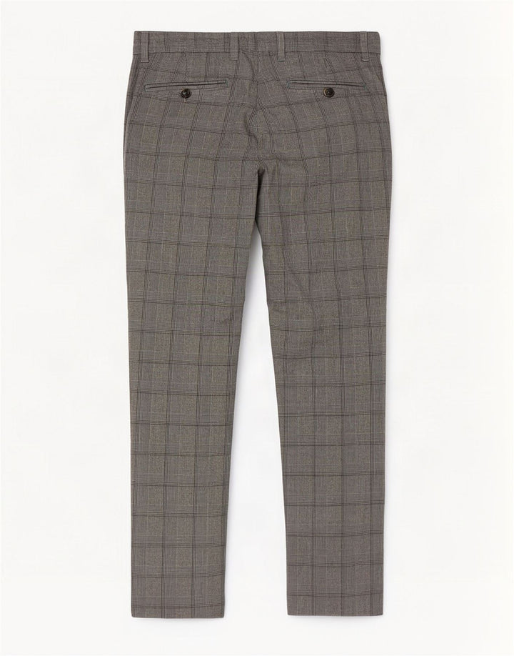Ted Baker Mens Slim Casual Trousers W32 L31 Grey Check Polyester
