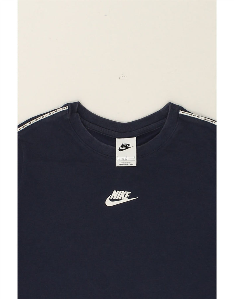 NIKE Boys Graphic T-Shirt Top 12-13 Years Large Navy Blue Cotton | Vintage Nike | Thrift | Second-Hand Nike | Used Clothing | Messina Hembry 