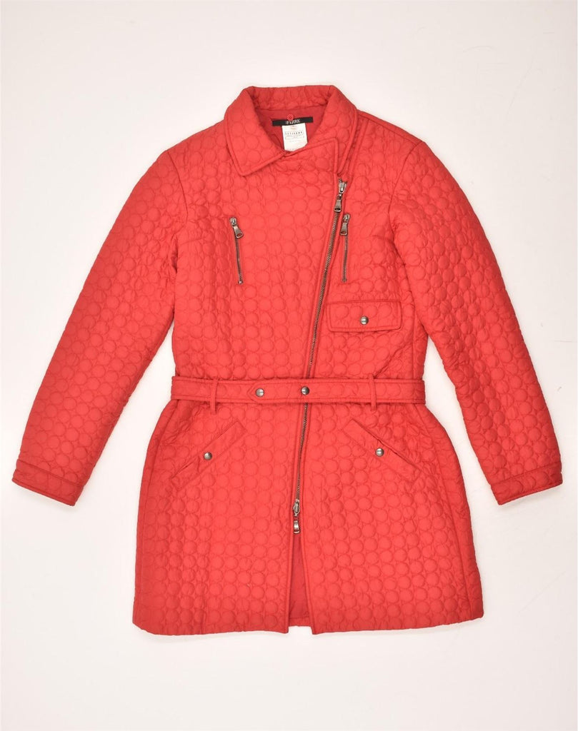 FERRE Womens Quilted Jacket UK 14 Large Red Acrylic | Vintage Ferre | Thrift | Second-Hand Ferre | Used Clothing | Messina Hembry 