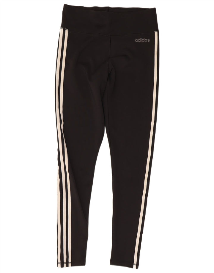ADIDAS Womens Climalite Leggings UK 12/14 Medium  Black Polyester