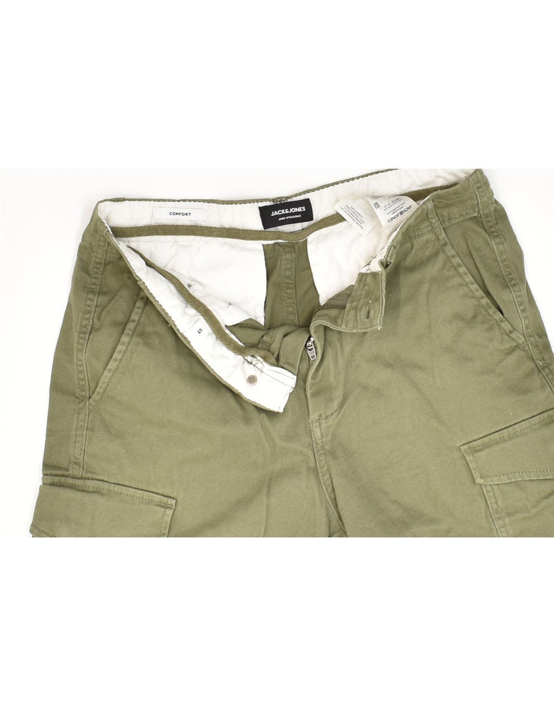 JACK & JONES Mens Cargo Shorts Small W29 Khaki Cotton | Vintage Jack & Jones | Thrift | Second-Hand Jack & Jones | Used Clothing | Messina Hembry 