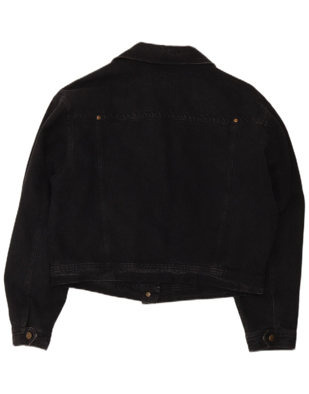 Trussardi Womens Crop Denim Jacket UK 12 Medium Black