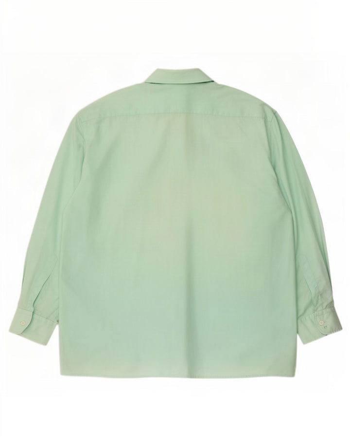 Pierre Cardin Mens Shirt Size 46 18 2XL Green Polyester
