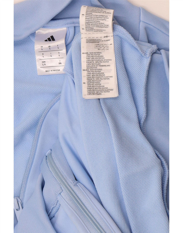 Adidas Mens Tracksuit Top Jacket Large Blue Polyester