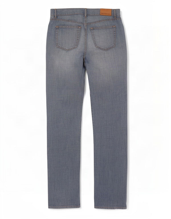 Calvin Klein Mens Straight Jeans W33 L33 Blue Cotton