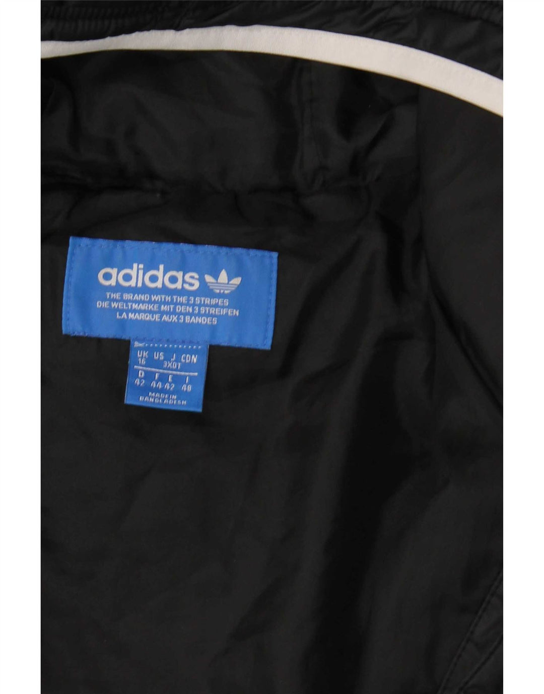 Adidas Womens Hooded Padded Jacket UK 16 Large Black Polyester