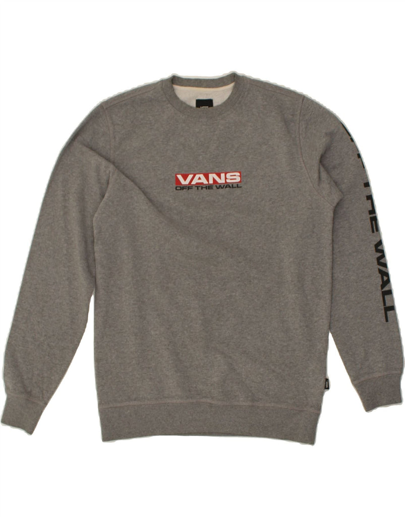 VANS Mens Graphic Sweatshirt Jumper Small Grey Cotton | Vintage Vans | Thrift | Second-Hand Vans | Used Clothing | Messina Hembry 