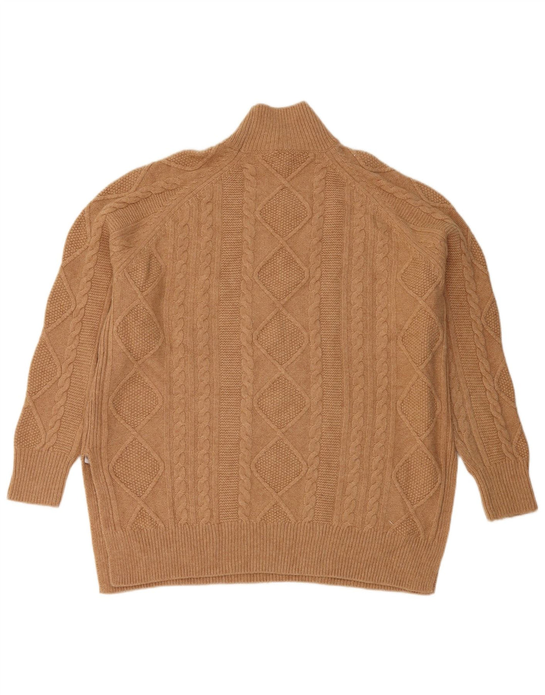 Reiss Womens Oversized Turtle Neck Jumper Sweater UK 14 Medium Brown Wool