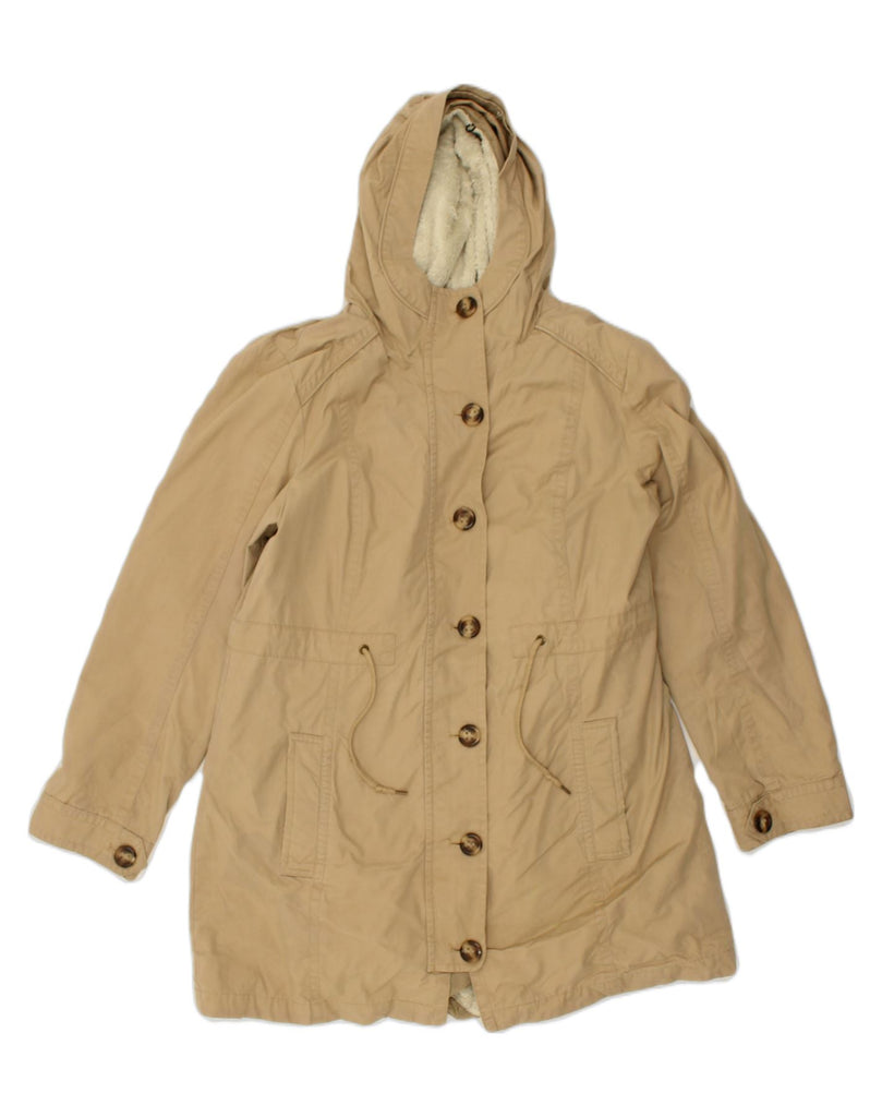 L.L.BEAN Womens Overcoat UK 14 Medium Beige Cotton | Vintage L.L.Bean | Thrift | Second-Hand L.L.Bean | Used Clothing | Messina Hembry 