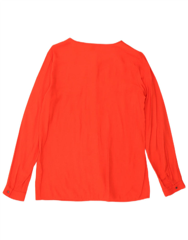 Benetton Womens Shirt Blouse UK 10 Small Red Viscose