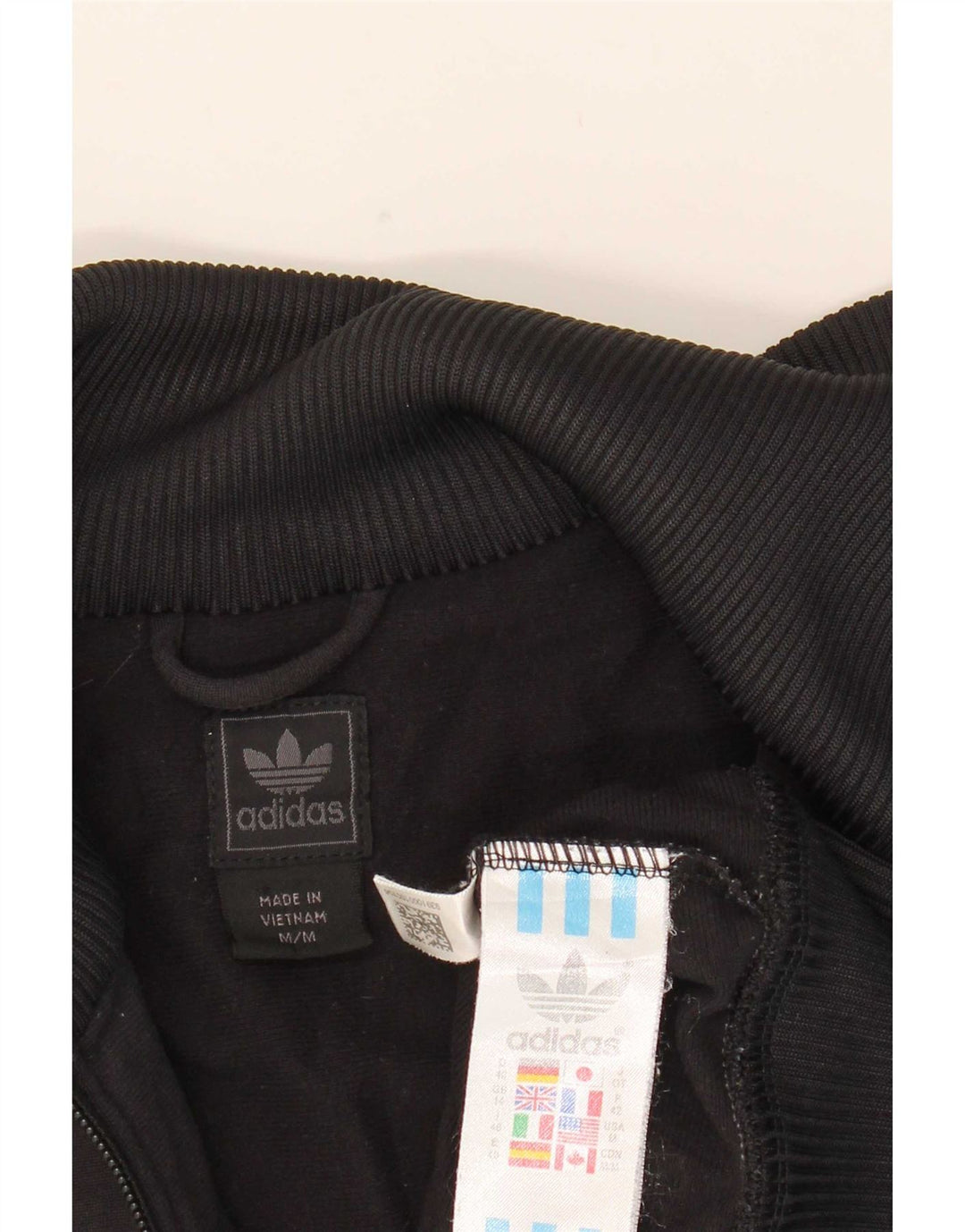 Adidas Womens Tracksuit Top Jacket UK 14 Medium Black Polyester