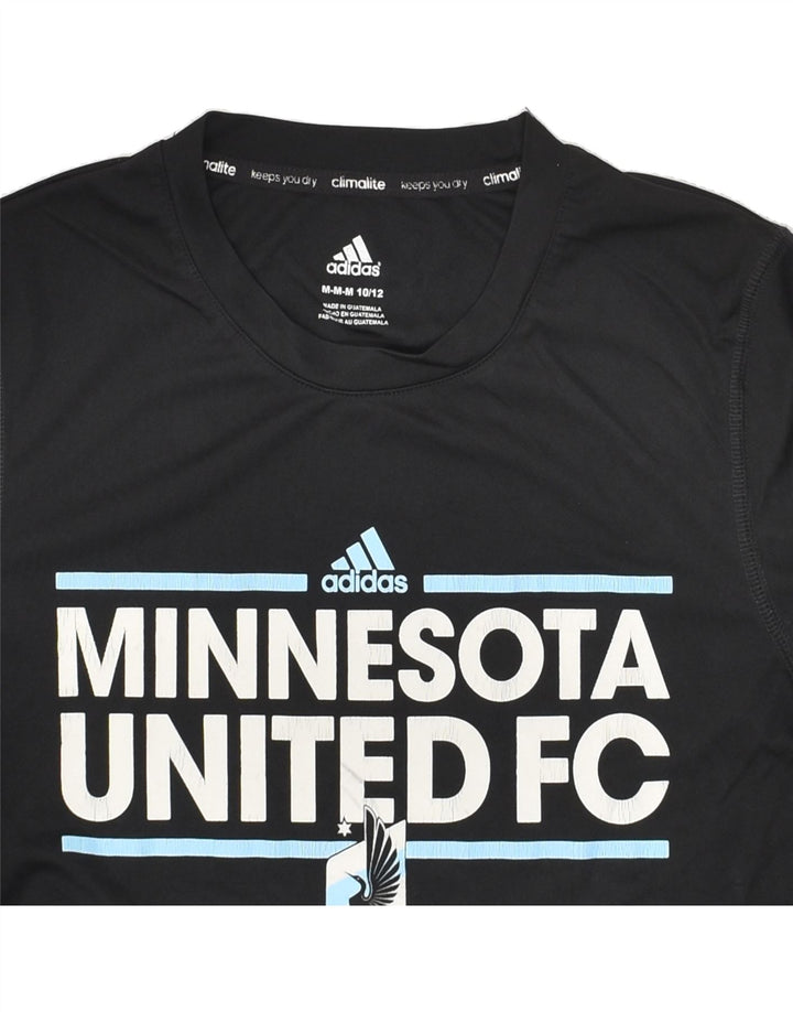 ADIDAS Boys Graphic T-Shirt Top 10-11 Years Medium Black Polyester | Vintage Adidas | Thrift | Second-Hand Adidas | Used Clothing | Messina Hembry 