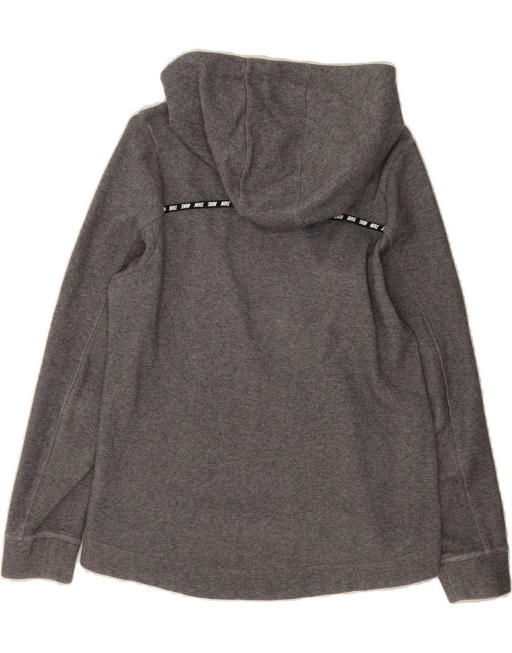 NIKE Mens Graphic Zip Hoodie Sweater Small Grey Flecked Cotton Vintage Nike and Second-Hand Nike from Messina Hembry 