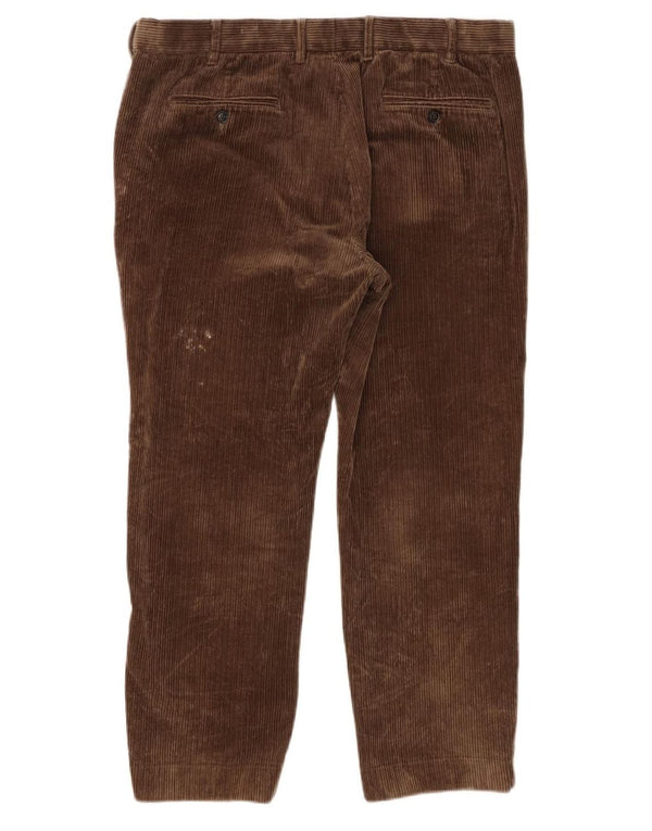 Marks & Spencer Mens Straight Corduroy Trousers W38 L29 Brown Cotton