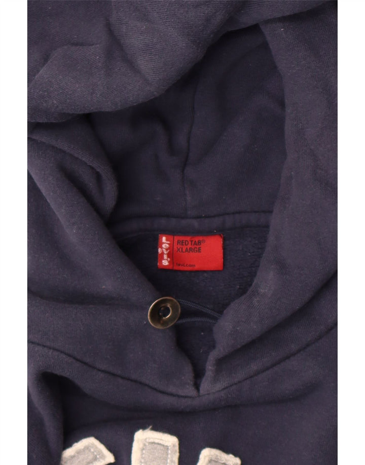 Levi's Mens Graphic Hoodie Jumper XL Navy Blue
