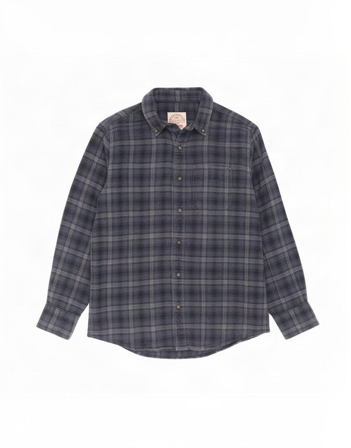 Fat Face Mens Flannel Shirt Medium Navy Blue Check Cotton