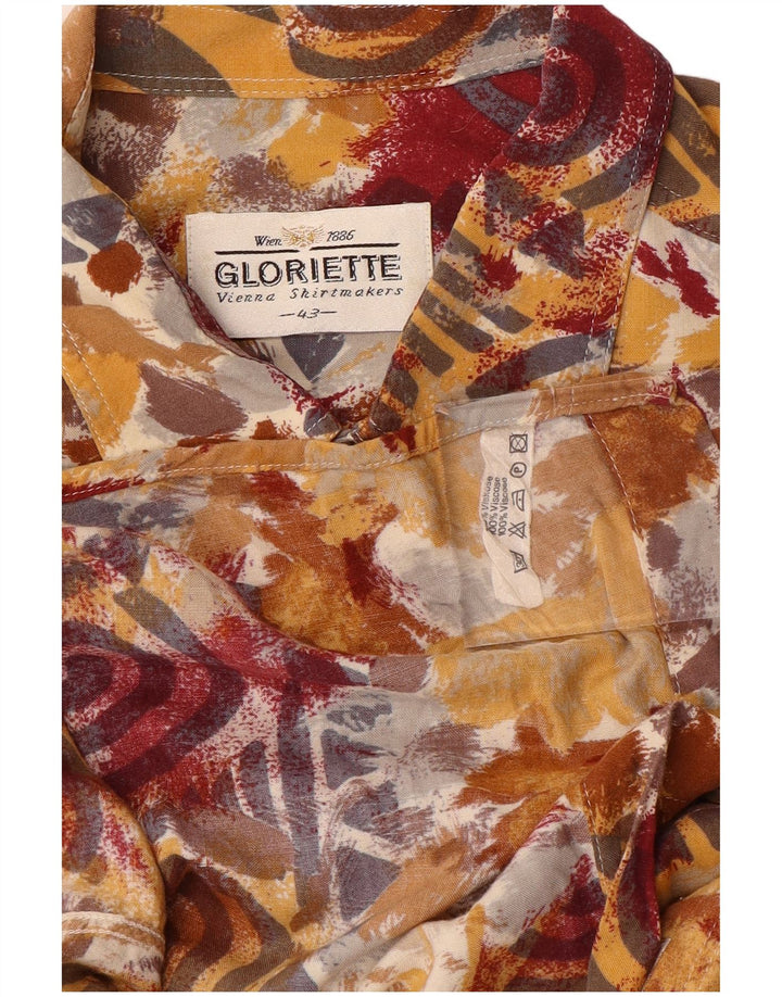 Gloriette Mens Shirt Size 43 Large Multicoloured Geometric Viscose
