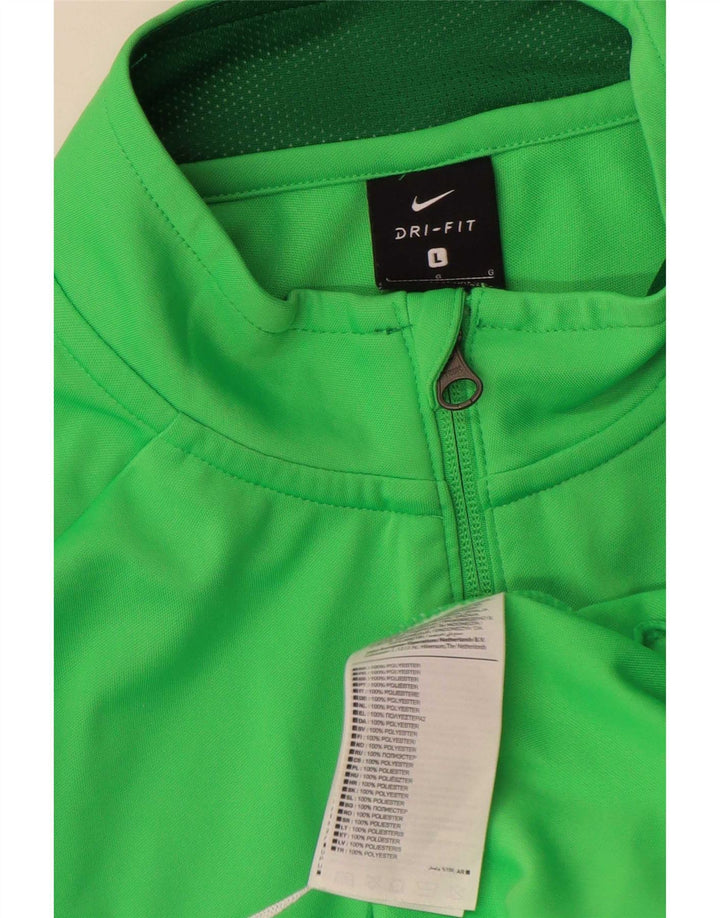 Nike Mens Dri Fit Graphic Tracksuit Top Jacket Large Green Colourblock