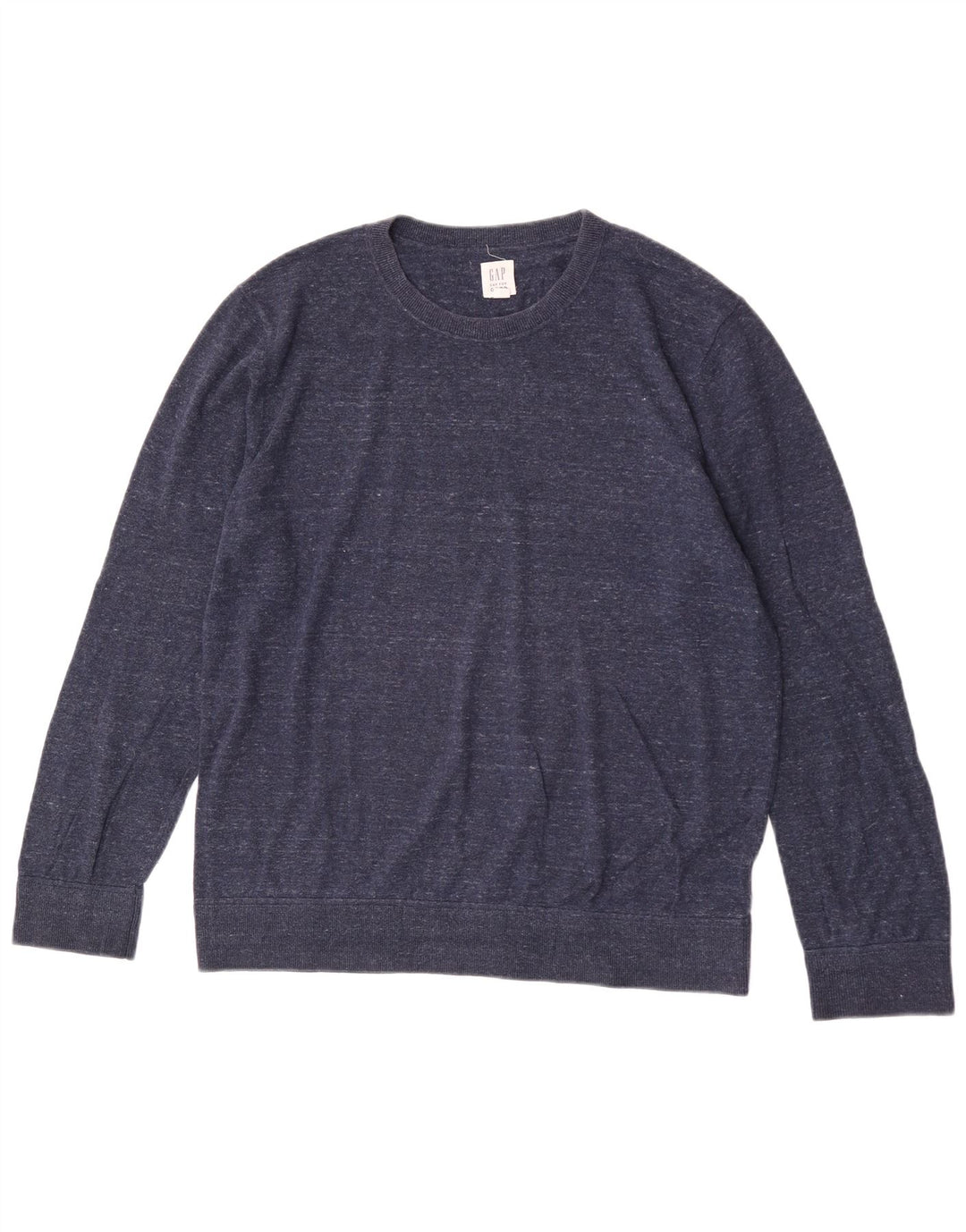 Gap Mens Crew Neck Jumper Sweater Large Navy Blue Flecked Cotton