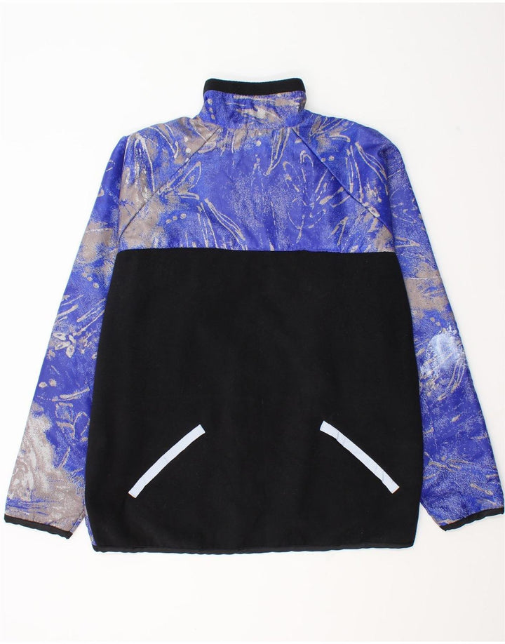 Vintage Mens Tracksuit Top Jacket XL Blue Floral Polyester