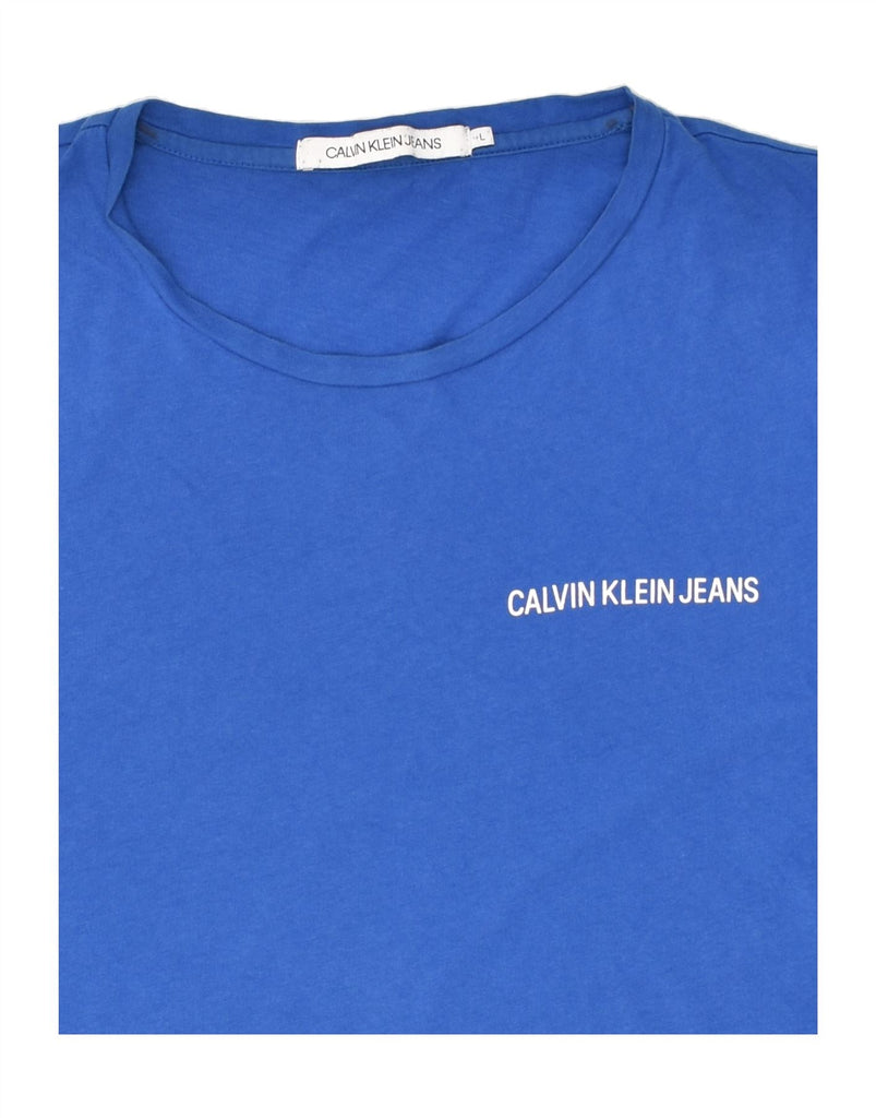 CALVIN KLEIN JEANS Mens T-Shirt Top Large Blue Cotton | Vintage Calvin Klein Jeans | Thrift | Second-Hand Calvin Klein Jeans | Used Clothing | Messina Hembry 