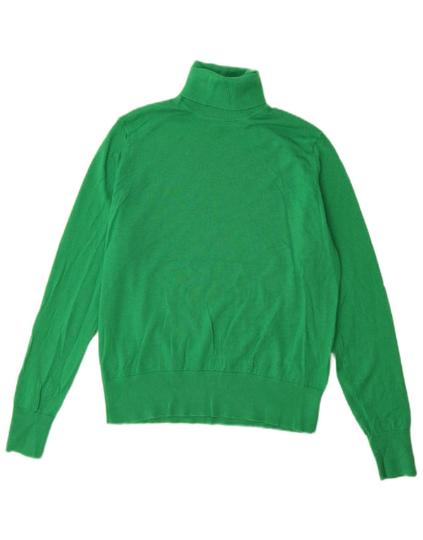 Marks & Spencer Womens Roll Neck Jumper Sweater UK 14 Large Green