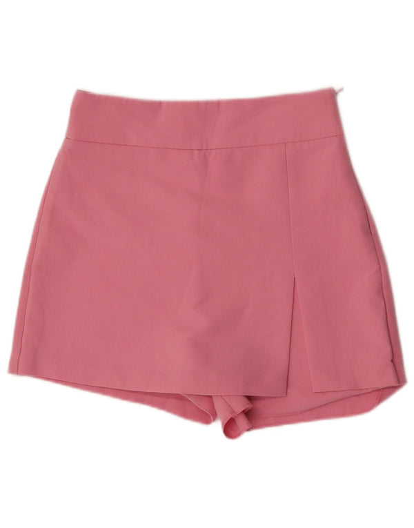 Zara Womens High Waist Casual Shorts Medium W28 Pink Polyester