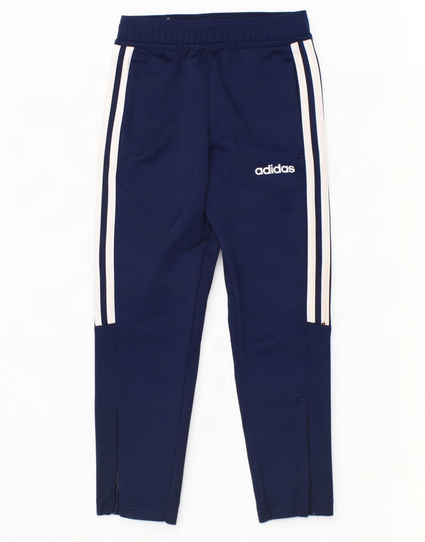 Adidas Boys Climalite Tracksuit Trousers 5-6 Years Navy Blue Polyester