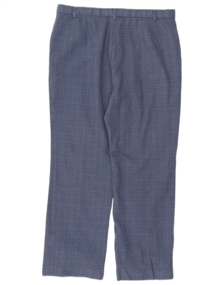 PENDLETON Womens Straight Suit Trousers US 14 XL W32 L26 Navy Blue Check
