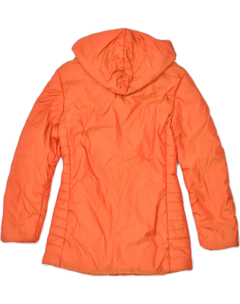 BELFE Womens Hooded Padded Coat UK 6 XS Orange Polyester | Vintage | Thrift | Second-Hand | Used Clothing | Messina Hembry 