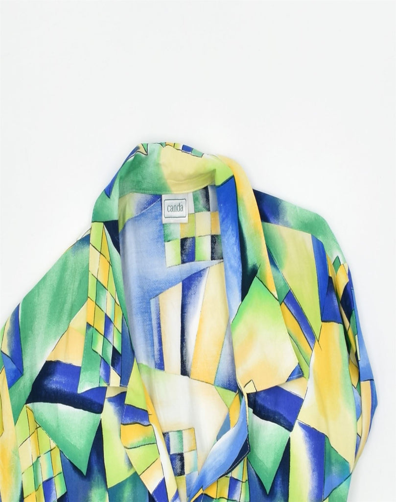 CANDA Womens Short Sleeve Shirt UK 18 XL Multicoloured Geometric Viscose | Vintage | Thrift | Second-Hand | Used Clothing | Messina Hembry 