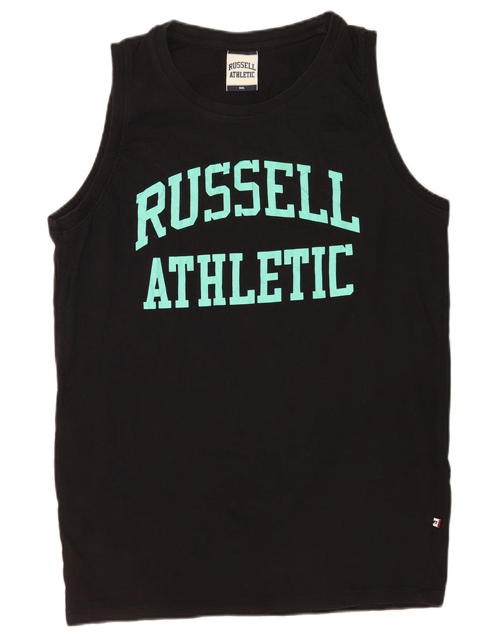 Russell Athletic Mens Graphic Vest Top 2XL Black