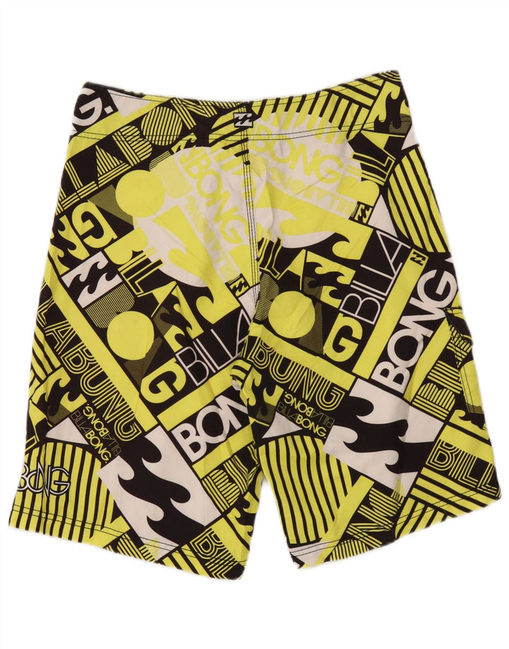 Billabong Mens Graphic Swimming Shorts Medium Yellow Colourblock Polyester