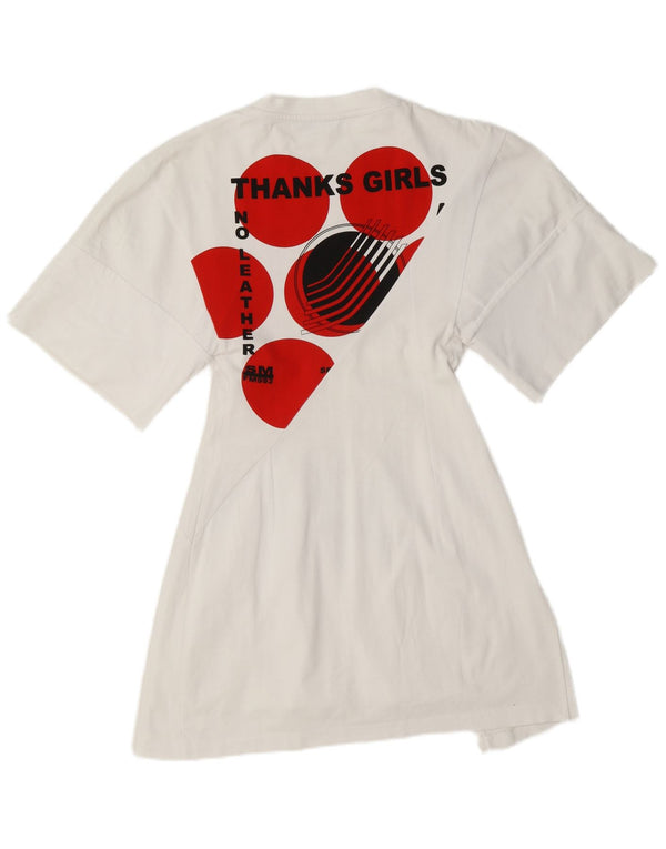 Stella McCartney Womens Graphic T-Shirt Dress IT 38 XS White Cotton