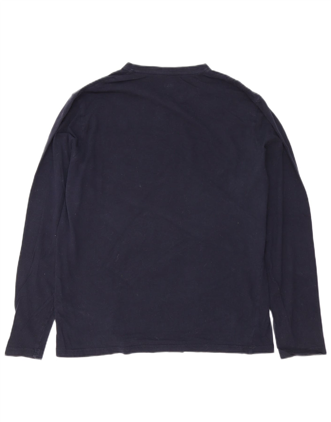 MARKS & SPENCER Mens Top Long Sleeve Small Navy Blue Cotton