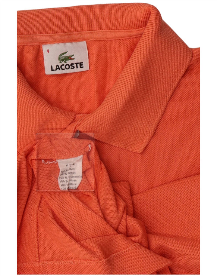 Lacoste Mens Polo Shirt Size 4 Medium Orange Cotton