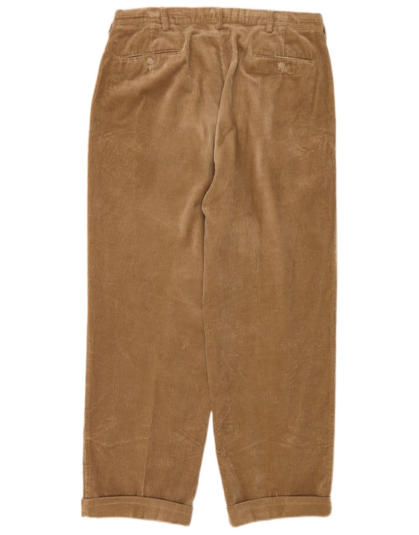 Polo Ralph Lauren Mens Andrew Pegged Corduroy Trousers W35 L31 Beige Cotton